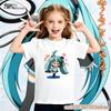 2026 Summer Hatsune Miku Y2K Retro Printed Short Sleeve TShirt Unisex Kids Loose Top Fashion Children Sportswear Casual