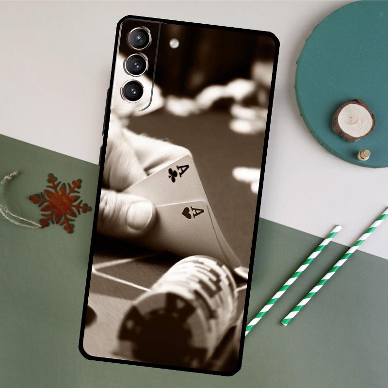 Poker Playing Cards Phone Case For Samsung Galaxy S23 Ultra S20 S21 S22 S24 S25 Plus S9 S10 S25 FE Back Cover