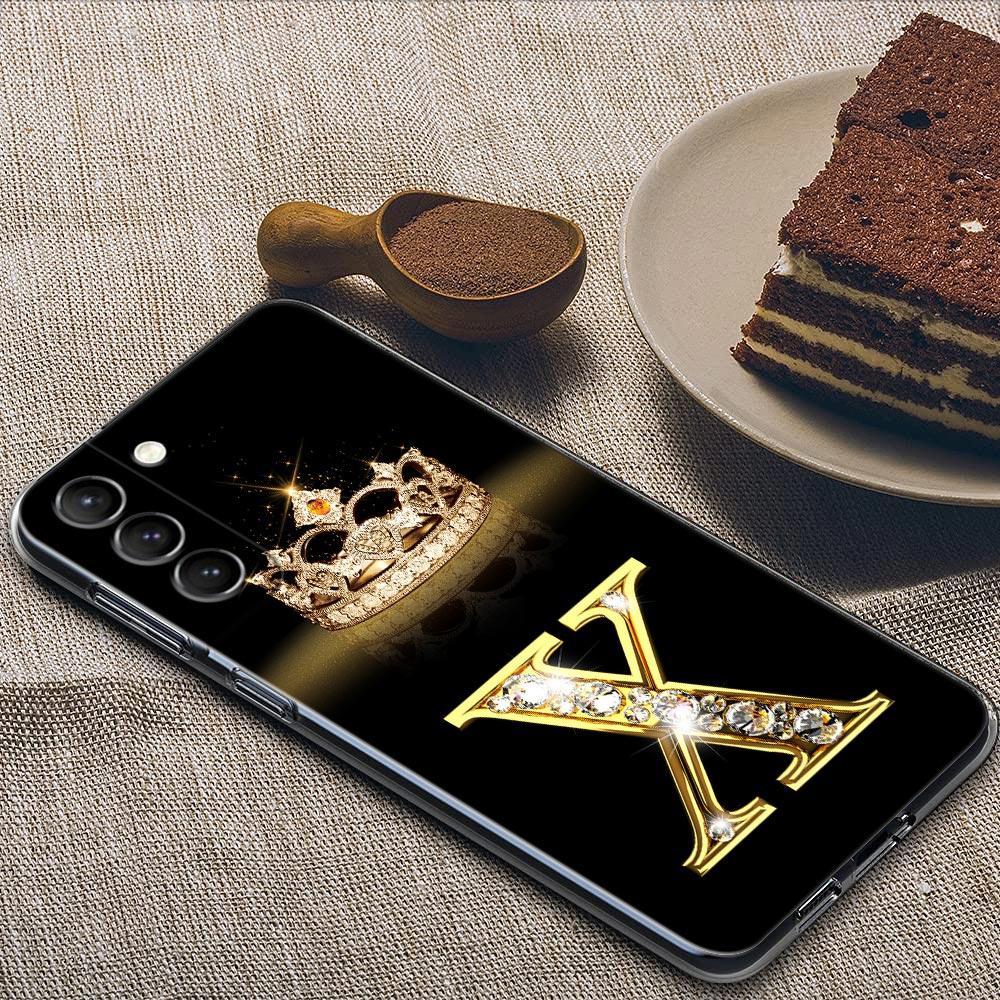 Алмазная Корона Первые Буквы Буква N Прозрачный Чехол Samsung S24 Ultra Для Galaxy S21 S20 FE S22 Ultra S23 S24 Plus Чехлы Мягкий Чехол