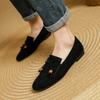 Fashion Suede Loafers Women Slip-On Butterfly Knot Flats Shoes Genuine Leather Ballets Flats Shoes for Women Moccasins Leather Shoes