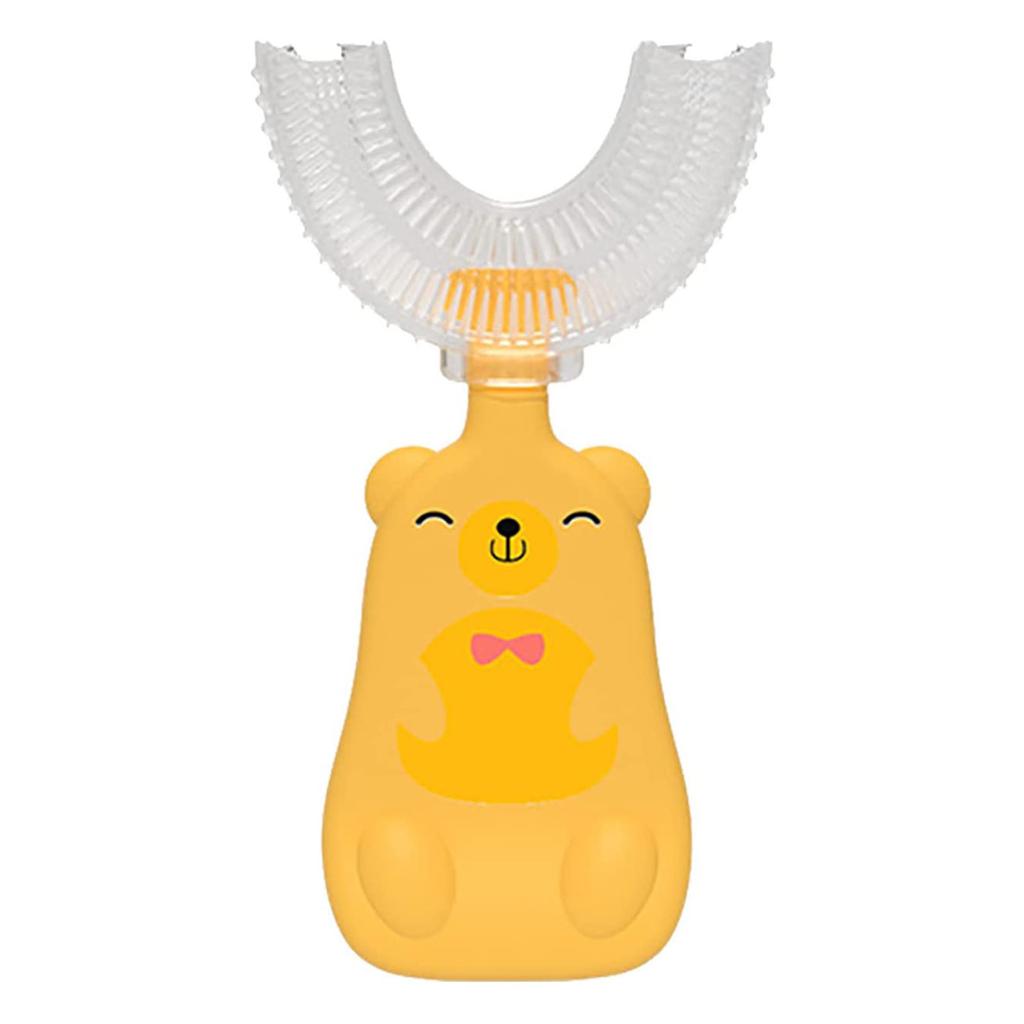 Детская U-образная зубная щетка для детей от 6 до 12 лет, детская U-образная зубная щетка с силиконовой насадкой