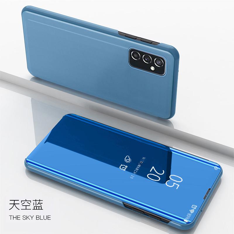 Умный чехол для телефона с зеркальным видом для Samsung Galaxy M13 4G, кожаный откидной чехол-подставка для Samung M23 M33 M53 5G 2022, защитный чехол