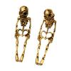 1 Pair Women Halloween Earrings Skeleton Shape Punk Exaggerated Polished Alloy Skull Jewelry Club Party Ear Jewelry