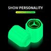 AABIC1 4pcs Car Luminous Tire Valve Cap Wheel Nozzle Night Glowing Caps For Mercedes Benz AMG A B C E S class GLA GLC CLA GLK GLE