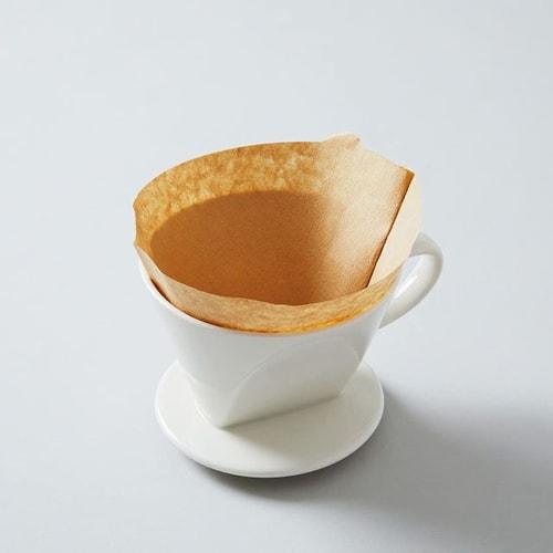 Okabe Coffee Filters, 2-4 Cup Capacity, Made in Japan, Trapezoidal, Brown, Unbleached, Easy-Open, with Tabs, 100 Filters per Pack (200 Filters in Tota