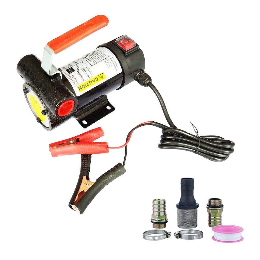 24V Pump Portable Electric Fuel Transfer Pump 45 LCelsiusmin for Vehicles Red