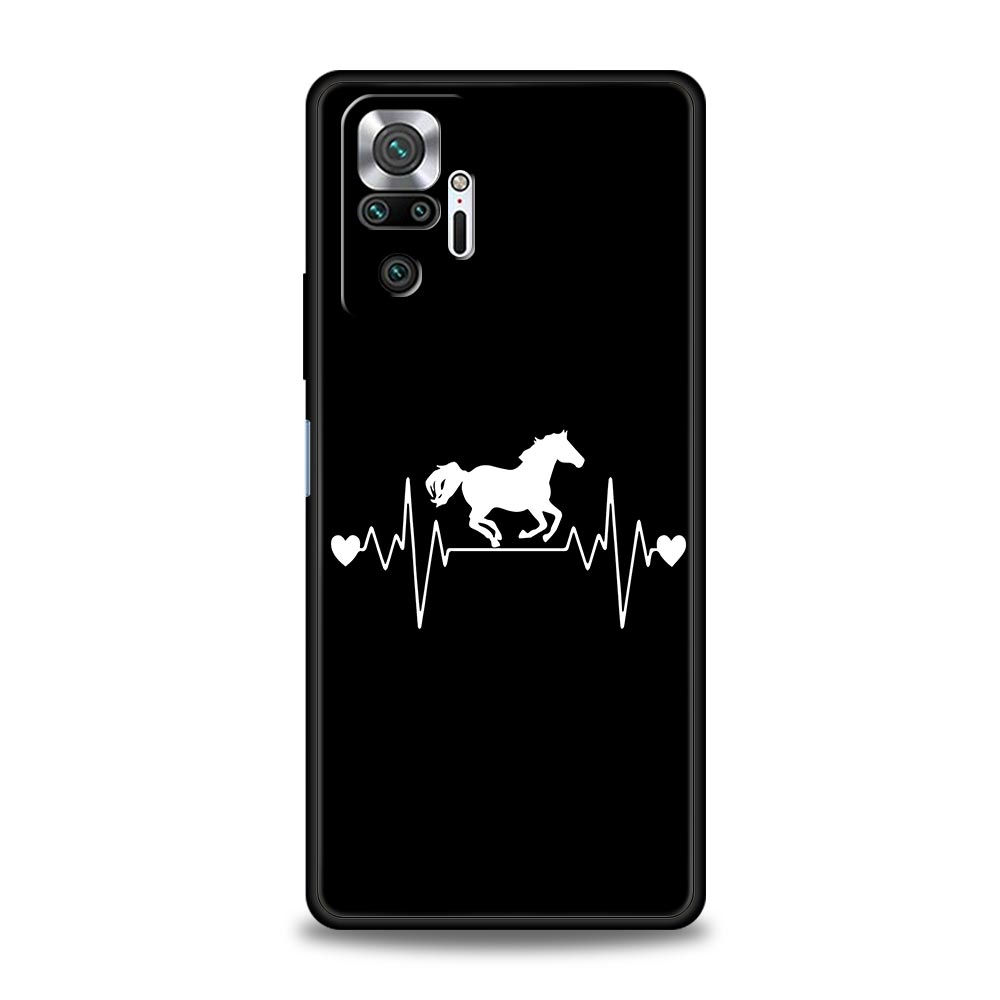 Чехол для телефона с изображением лошади, Арт Животные, Для Xiaomi Redmi Note 14 13 5G 10 11 12 Pro Plus 4G 14C 13C 12C 10C, Черный
