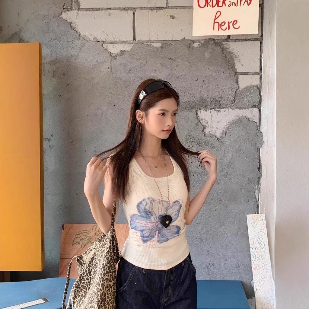 Майка с цветочным принтом Sweet Spice - Женская шикарная летняя в корейском стиле