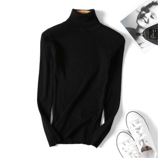 Свитер с высоким воротником, разноцветные шикарные тонкие джемперы с длинными рукавами, повседневный женский базовый свитер