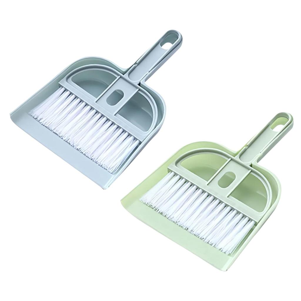 Set of 2 Mini Brooms and Dustpans - Stylish Desk Brooms and Dustpans for Cleaning Your Desk and Keyboard. Compact and Easy To Store.