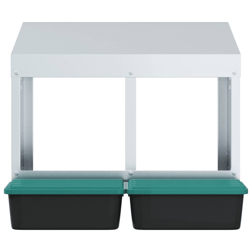 Chicken Nesting Box 2 Compartment Wall Mounted Design Galvanized Steel