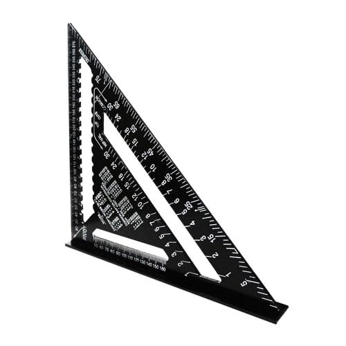 Mikankawa Triangle Ruler for Woodworking, 30x30cm, Aluminum Alloy Circular Saw Ruler with Double-Sided Graduations, Marking Tool, Aluminum Alloy Protr