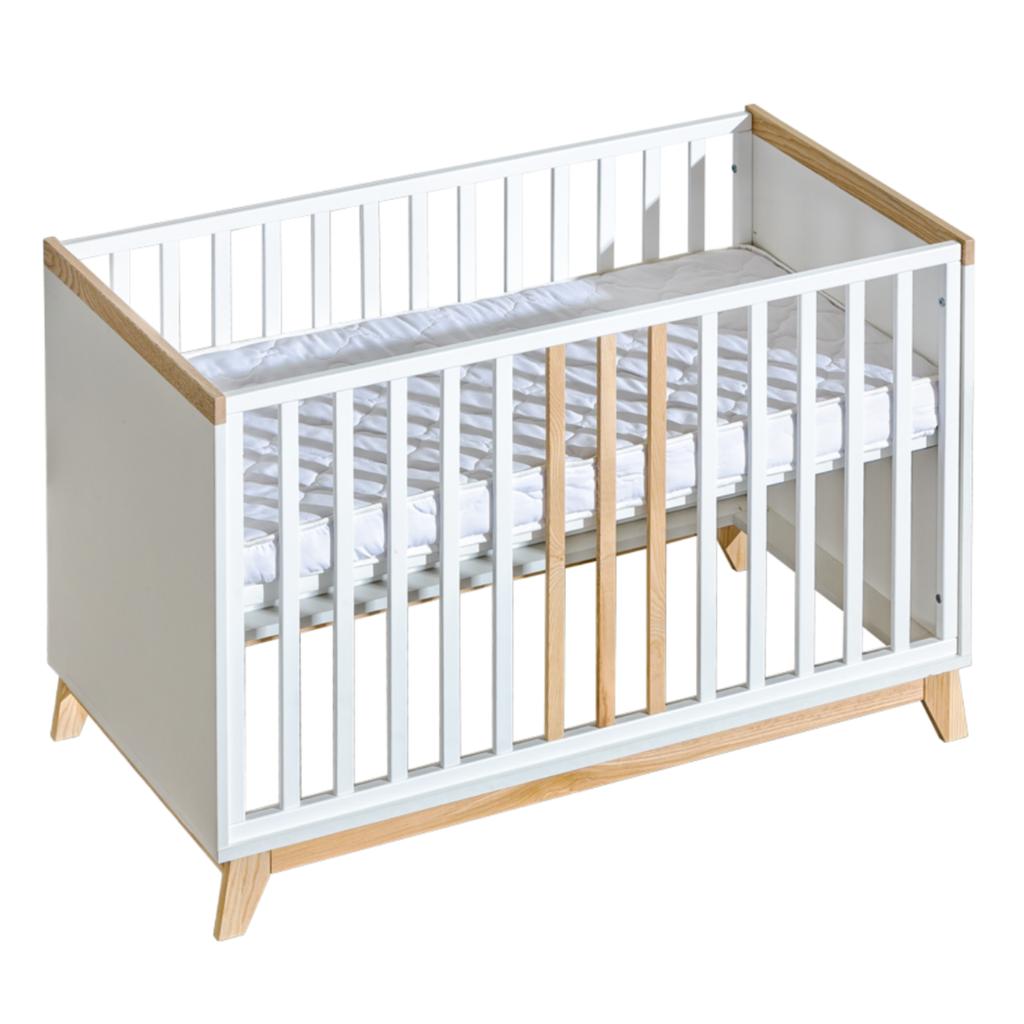 Łóżeczko dziecięce nordik 2w1 120x60 cm - drewniane łóżko dla dziecka + barierka