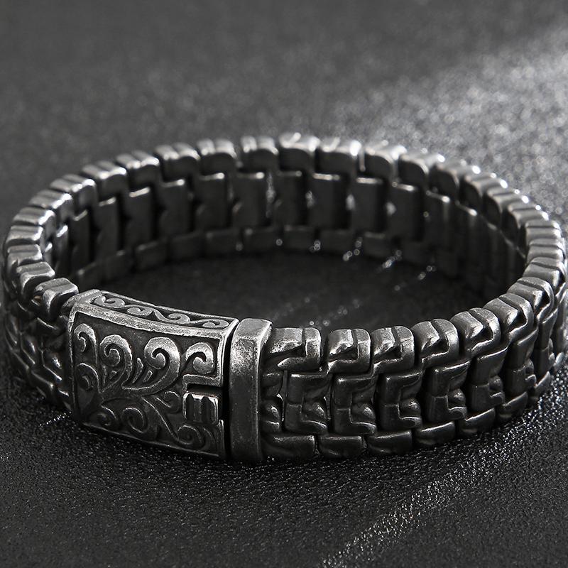 Роскошные мужские браслеты золотого цвета из однотонной нержавеющей стали, мужской браслет, Новое поступление, ремешок с ручками, ювелирные аксессуары