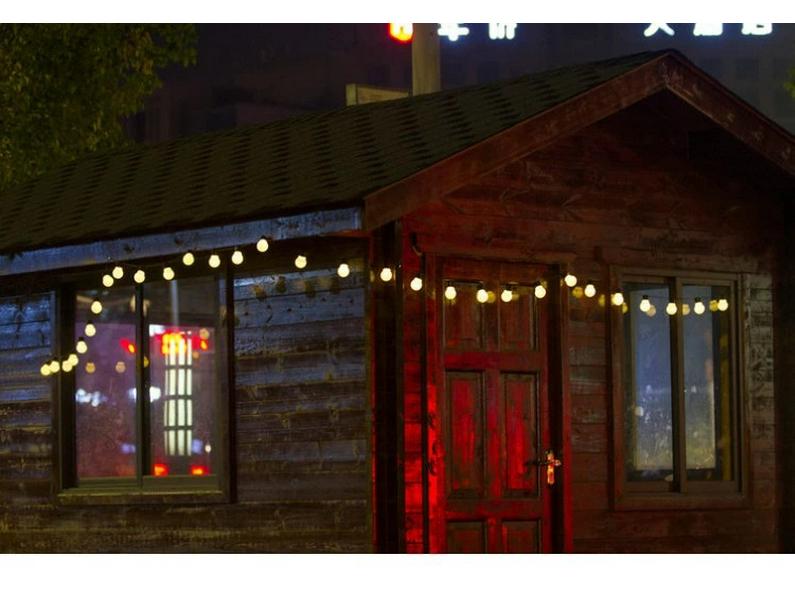 Светодиодные солнечные винтажные гирлянды - Уличные садовые прозрачные шарообразные лампочки