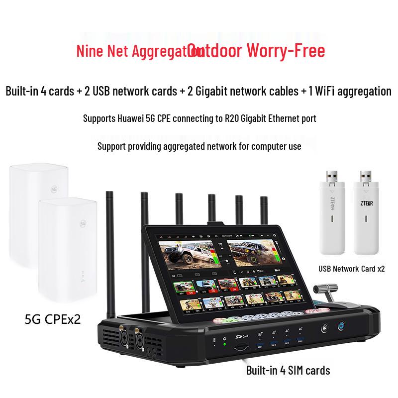Ucast R20 12-канальный 5G/4G многосетевой коммутатор для прямой трансляции