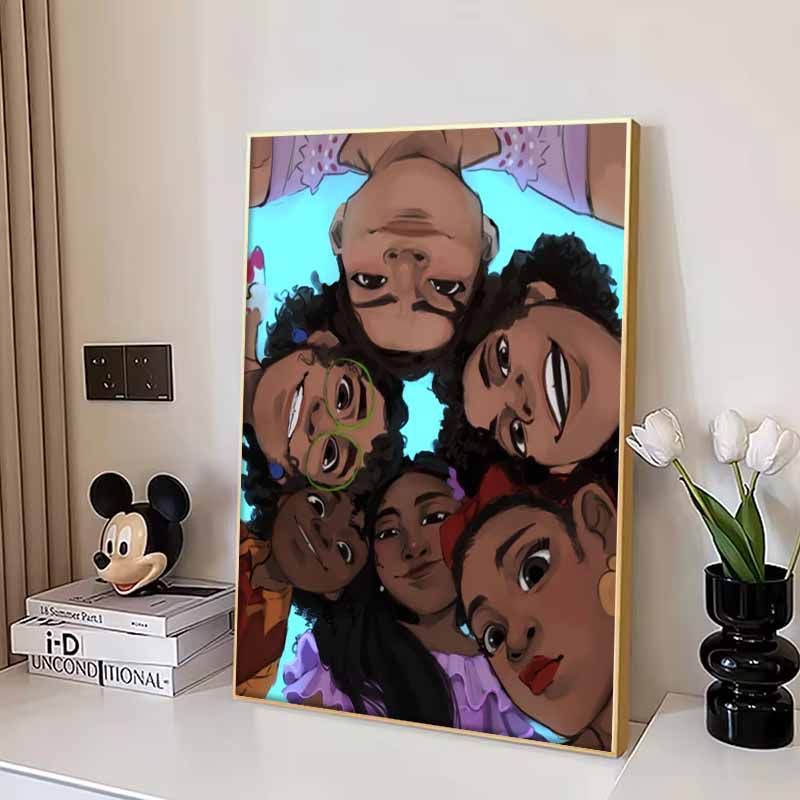 Disney 5D DIY Алмазная живопись Семейный портрет Малига Иллюстрация Снято снизу Вышитая мозаика Крестик Домашний декор Подарок Поделка