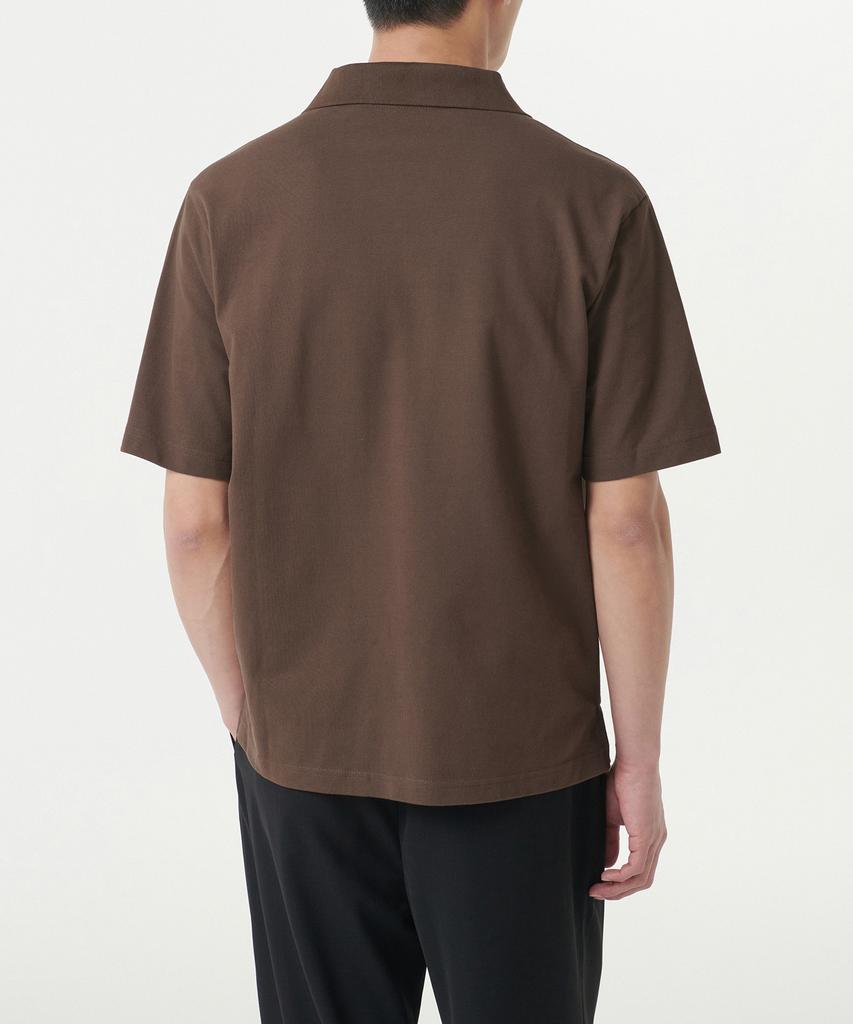 MUSINSA STANDARD Slit Neck Pique Polo Shirt [Baroque Brown]