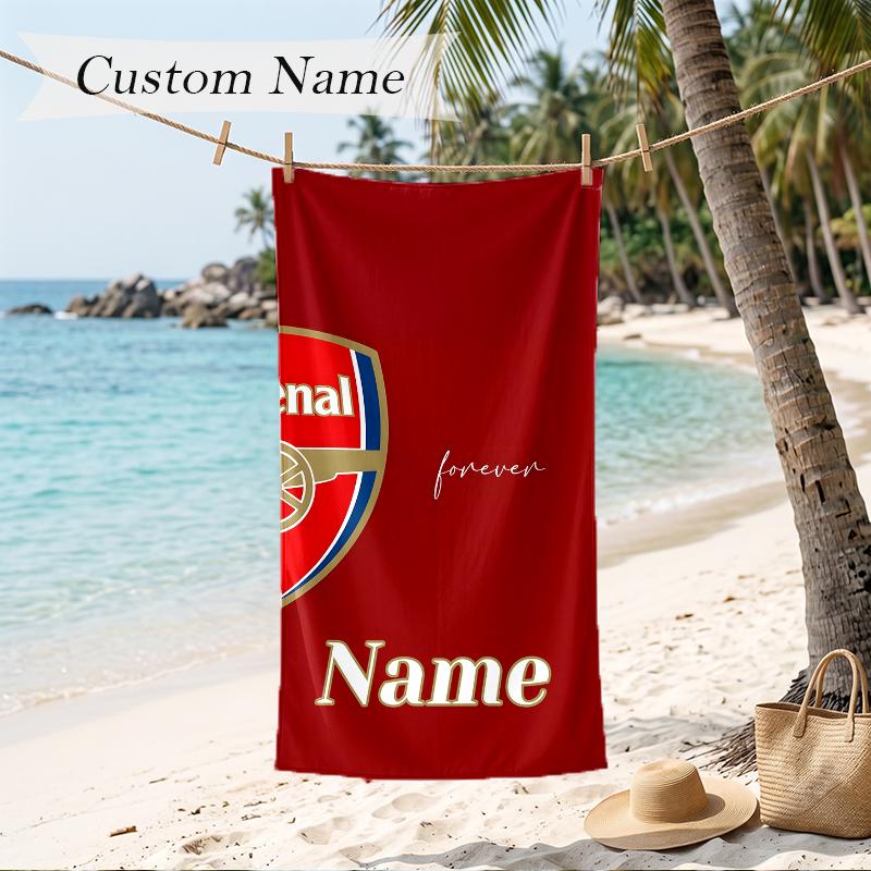 Arsenal Custom Name Printed Beach Towel Personalized Soft Towel For Swimming Beach Travel