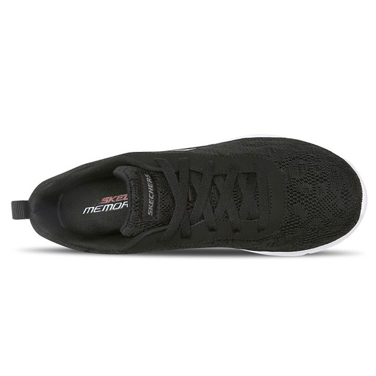 Skechers Dynamight 2.0 Сетчатая ткань Спортивный комфорт Средняя высота Стиль Повседневная обувь Женские кроссовки Черный Белый 12963-BKW