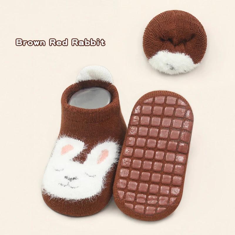 0-5Y Kids Winter Thicken Socks Baby Skidproof Floor Socks Boy Girls Cartoon Cotton Terry Warm Non-Slip Newborn Tube Socks Autumn