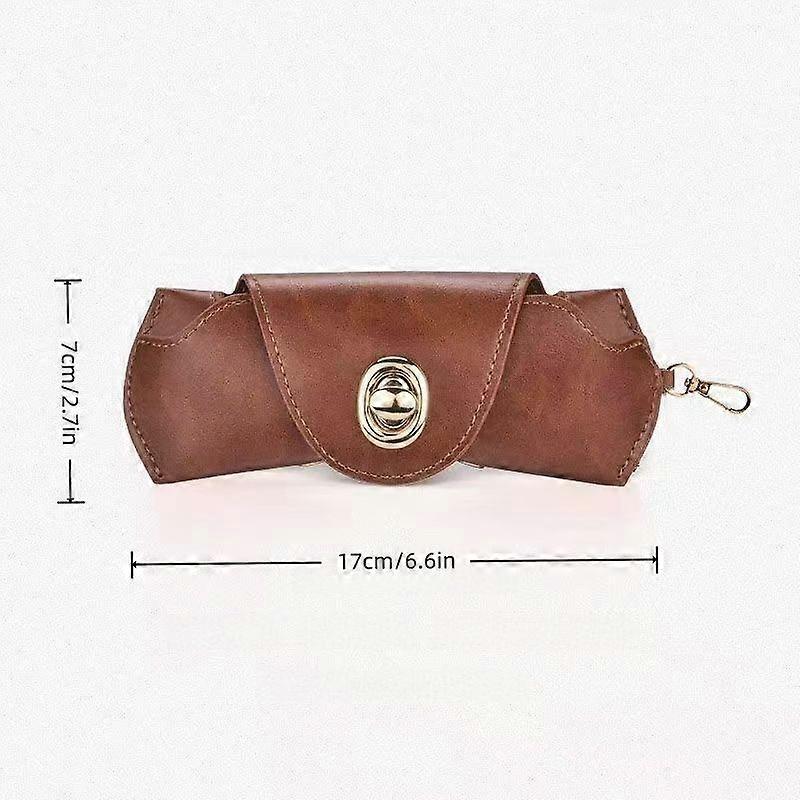 Vintage Premium Quality Eyeglasses Case for Men, Portable Soft Leather Sunglasses Holder with Lanyard, Stylish Optical Storage Box