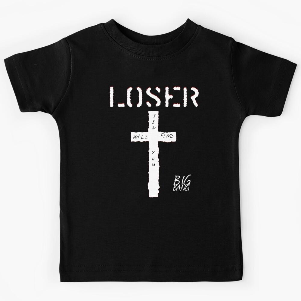 BIGBANG LOSER _quot_SIN WILL FIND YOU_quot_ CROSS WHITE Kids T-Shirt