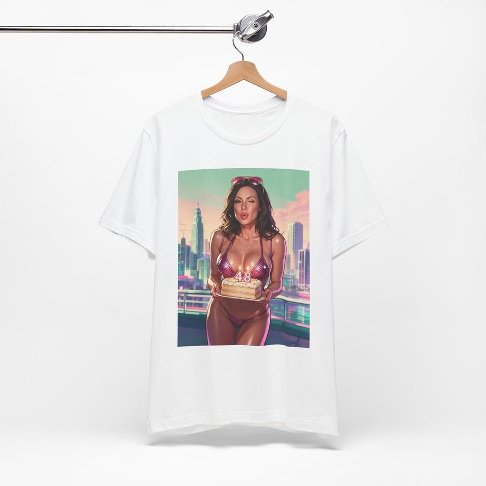 Футболка с принтом Kendra Lust Bikini Birthday Pinup | Футболка Streetwear с графикой GTA 6