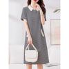 Casual Versatile Striped Dress Summer New Large Size Loose and Thin Medium and Long Shirt Skirt