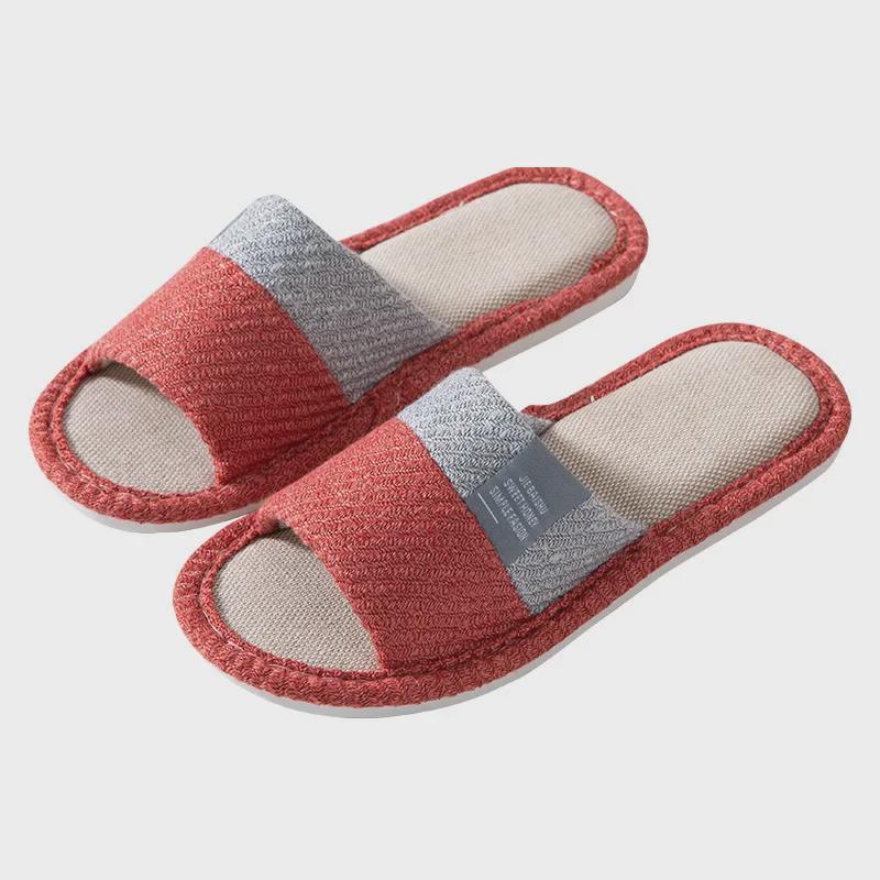 Нескользящие льняные тапочки для пар: Прочный, бесшумный и комфортный для любого сезона