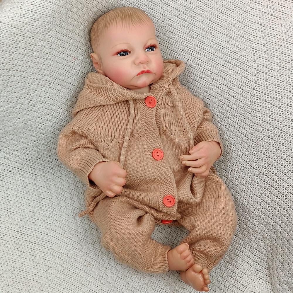 Кукла-реборн 48 см, расписанные вручную волосы, игрушка-кукла, как настоящая мягкая на ощупь, новорожденный ребенок, кукла ручной работы, рождественский подарок