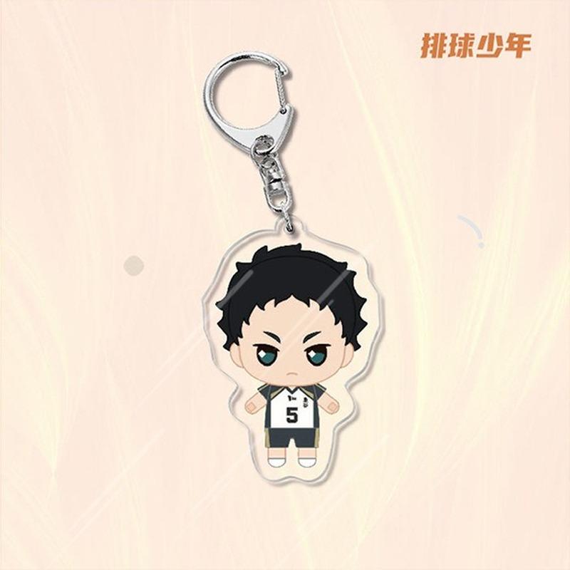 Anime Games Volleyball Boy Acrylic Keychain Metal Ring Car Bag Key Decoration Accessory Gift Anime Gifts Pendant