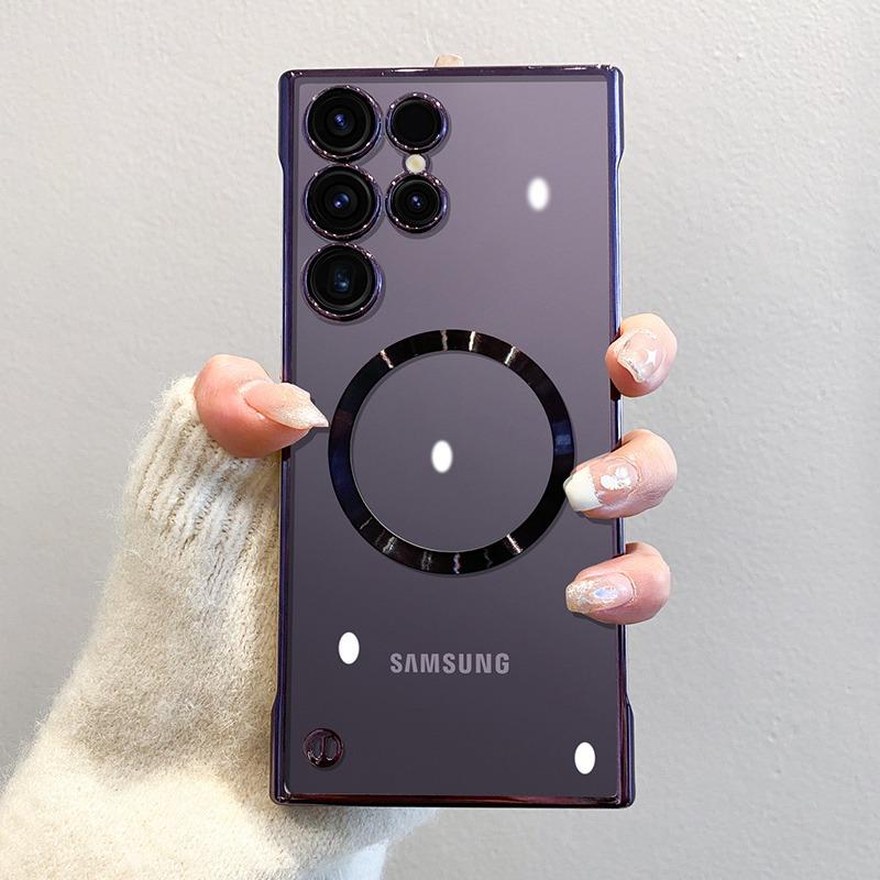 Ультратонкий чехол для мобильного телефона Samsung SUltra Магнитный гальванизированный прозрачный безрамочный чехол-бампер SPlus S защитный чехол
