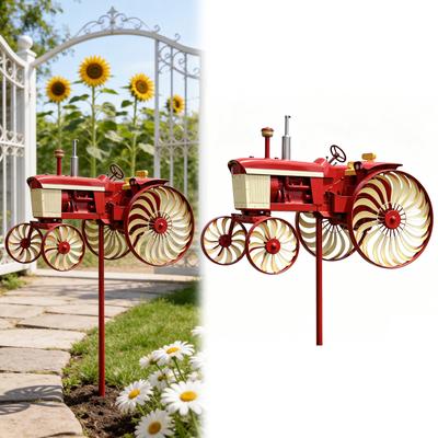 Tractor Wind Sculpture Decorative Windmill Outdoor Tractor Wind Spinner for Patio Yard Garden Gift for Friends Family