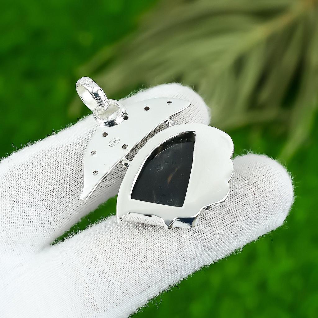 Подарок для женщин Ювелирная подвеска из стерлингового серебра 925 пробы с натуральным камнем неллит