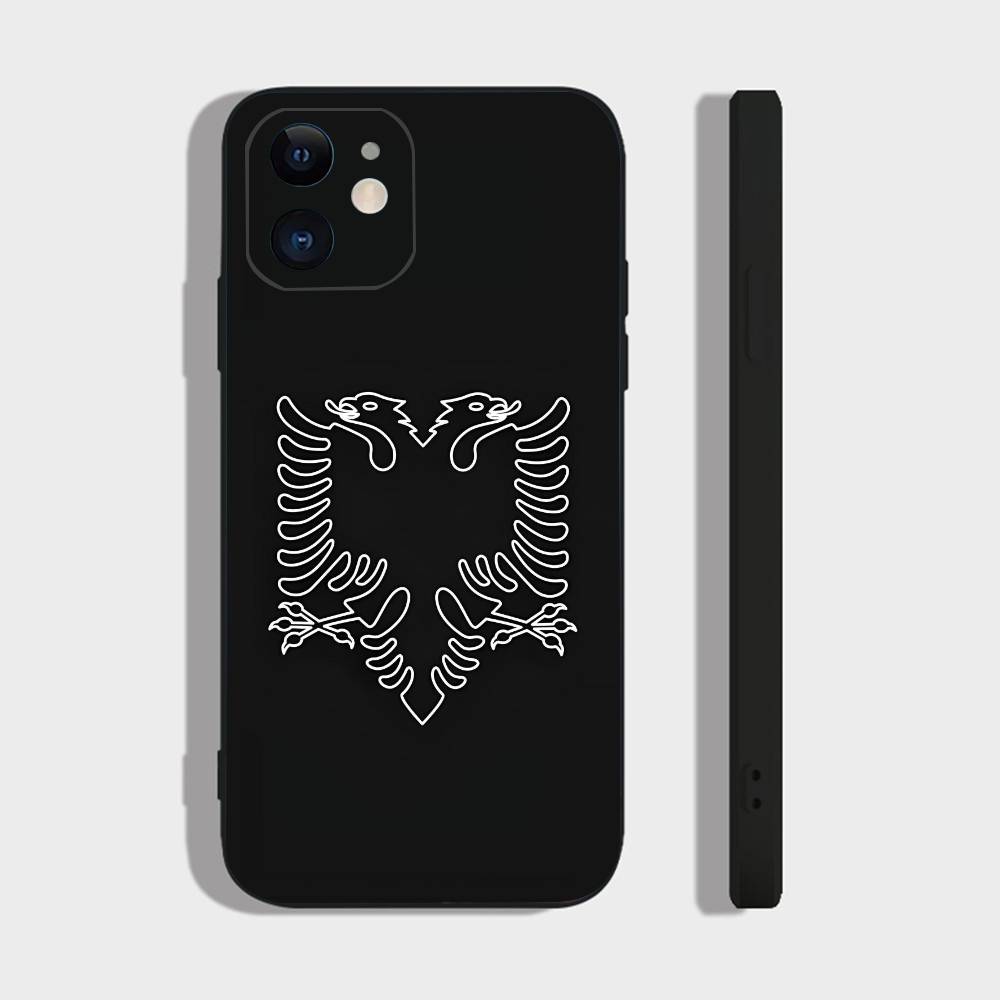 A-Albania Flag For IPhone 15 16 14 Plus 13 12 11 17 Pro Max 17 Air Black Soft Phone Cover