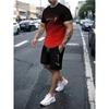 Men's Outfit Summer Short Sleeve T Shirt Set Fashion 2 Piece Sportwear 3D Printed Casual Shorts Sweatshirt Men's Tracksuit