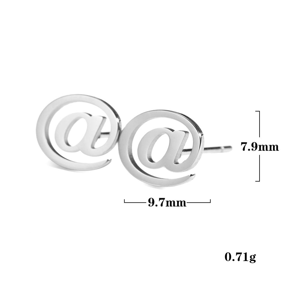 symbol Stud Earrings At Percentage Exclamation Question Mark Women Stainless Steel Gold Black Mini Earring Studs