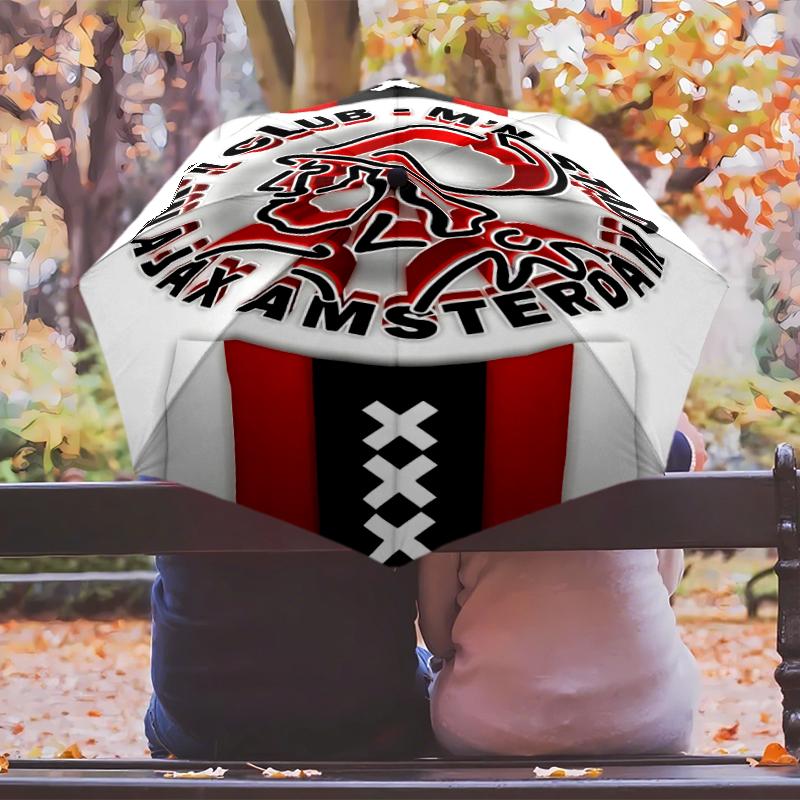 Ajax FC Umbrella with Automatic Open/Close & Self-8-Rib Heavy-Duty Umbrella, Compact Travel Umbrella Suitable for Outdoor