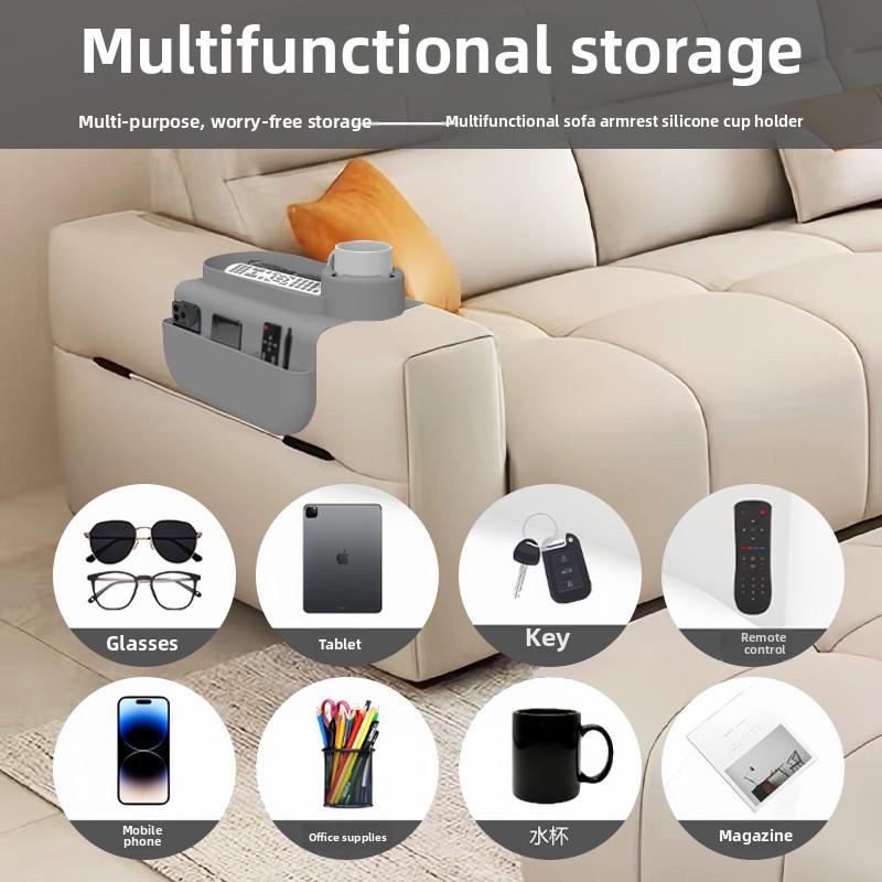 1PCS Silicone Sofa Cup Coaster for Living Room Couch, Non-Slip Drink Holder Organizer Mat Coffee Tea Mug Pad