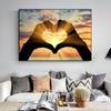 Hands Hearts Posters and Prints Canvas Painting Sunset Landscape Cuadros Wall Art Pictures for Living Room Modern Home Decor