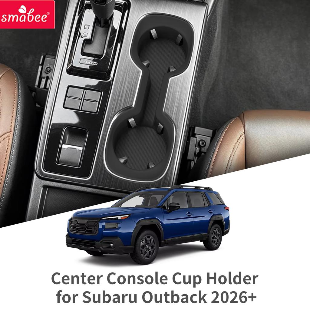 Smabee for Subaru Outback 2026 2027 Silicone Center Cup Holder Insert Box Shock-Absorbing Tray Organizer Car Accessories