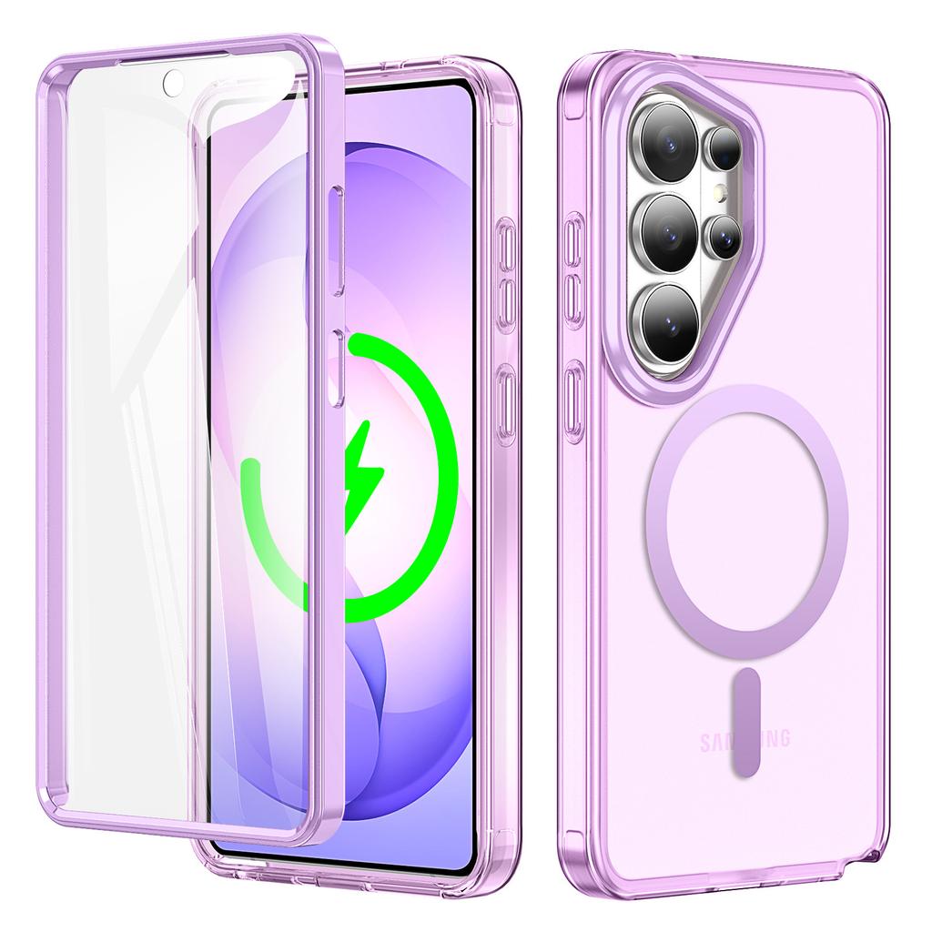 Применимо к Samsung S26Ultra 2-в-1 Магнитный чехол для мобильного телефона S25Ultra Прозрачный S24 Защитный чехол от падения