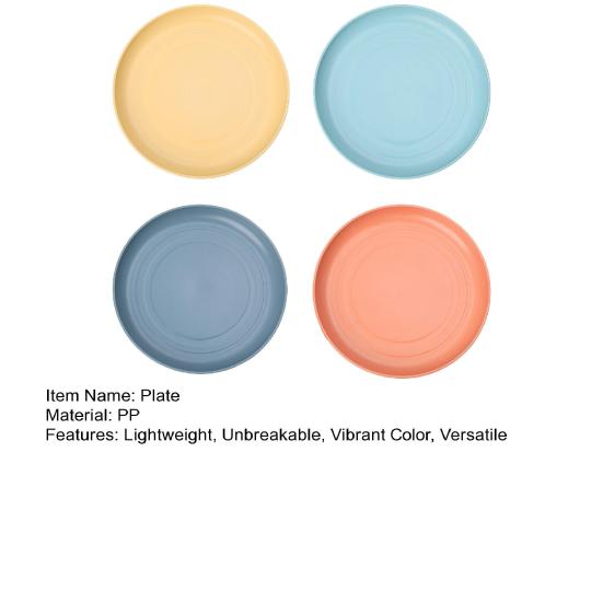 4 шт. легкие небьющиеся тарелки, многоразовые посудомоечная машина, микроволновая печь, безопасные обеденные тарелки, красочные повседневные квадратные круглые тарелки для кухни, кемпинга