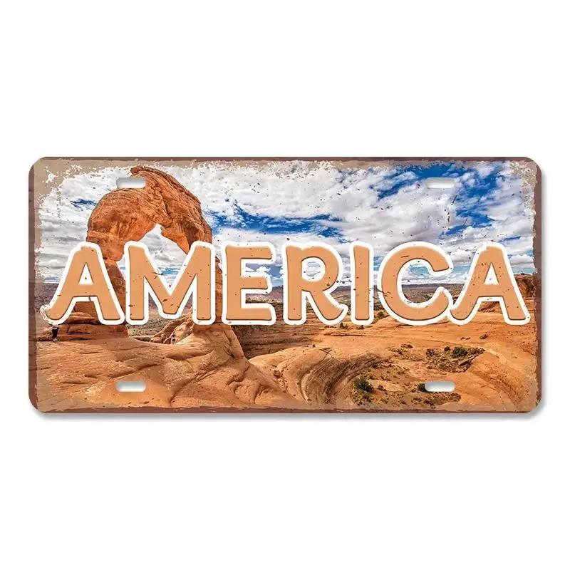 Винтажный кантри столица номерной знак металлические знаки ретро Америка Франция Бразилия металлический плакат пещера человек кафе бар паб настенный декор