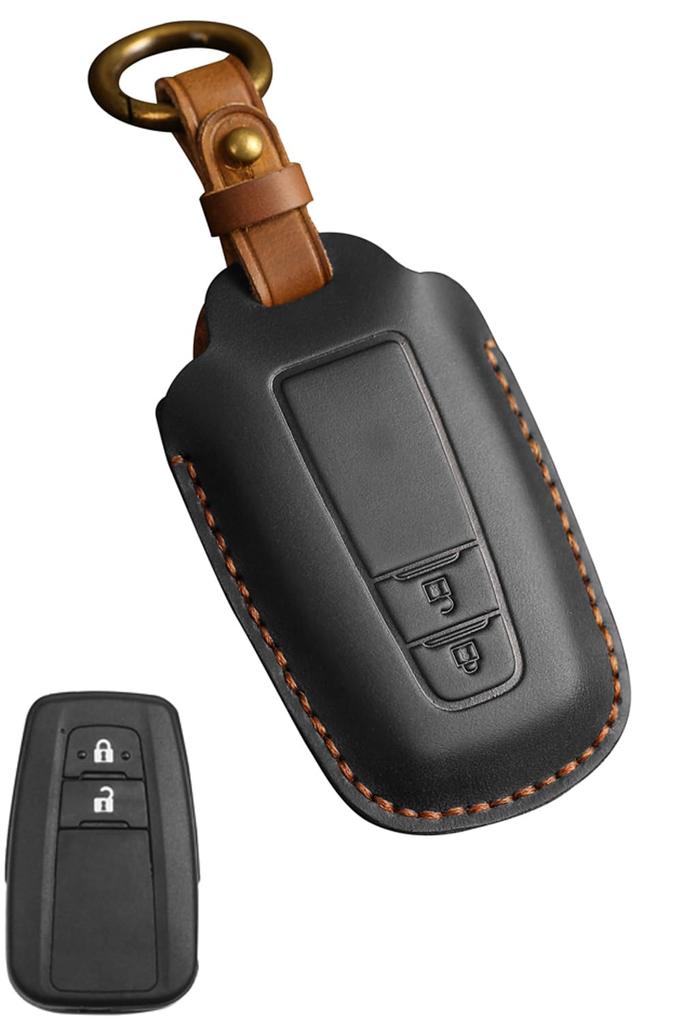 Kinotaka Genuine Leather Smart Key Case for New RAV4 Prius 50 Crown 220 Land Cruiser Prado Late New Corolla Key Cover Toyota, CH-R, Series, Camry,