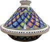 Royal Handmade Tunisian Rainbow-Colored Tagine – Traditional Ceramic Cookware for Oven & Fire – 27cm, Perfect for Fish, Poultry, Meat, Vegetables
