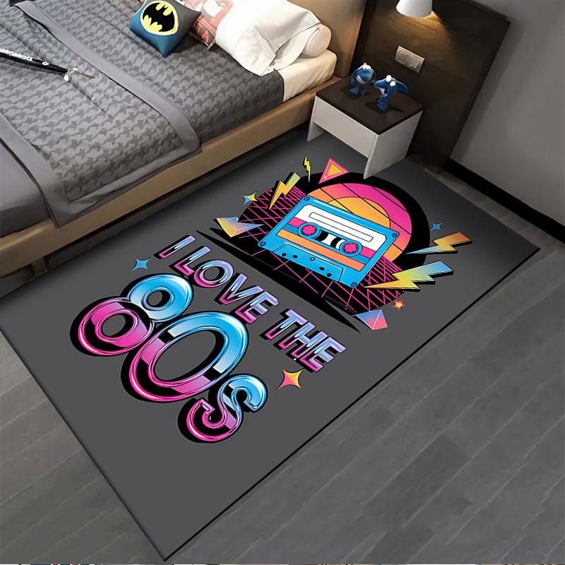 Retro 80s Style Cassette Carpet suitable as a non-slip mat for the living room or bedroom sofa