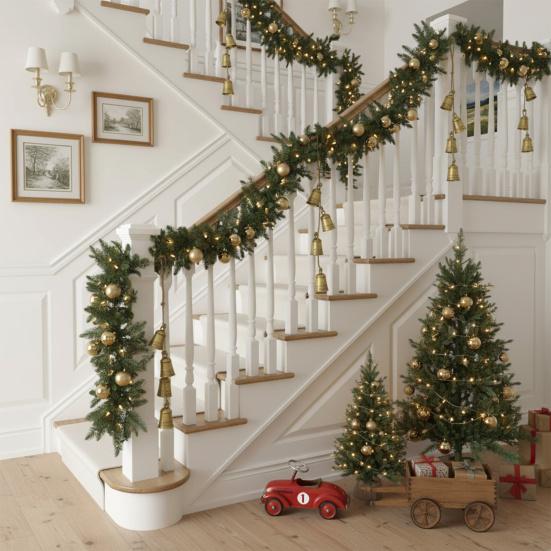 Shabby Chic Metal Cow Bell Hanging Decoration Rustic Vintage Cluster Bell On Rope Home Christmas Party Wall Hanging Decorative Jingle Bell