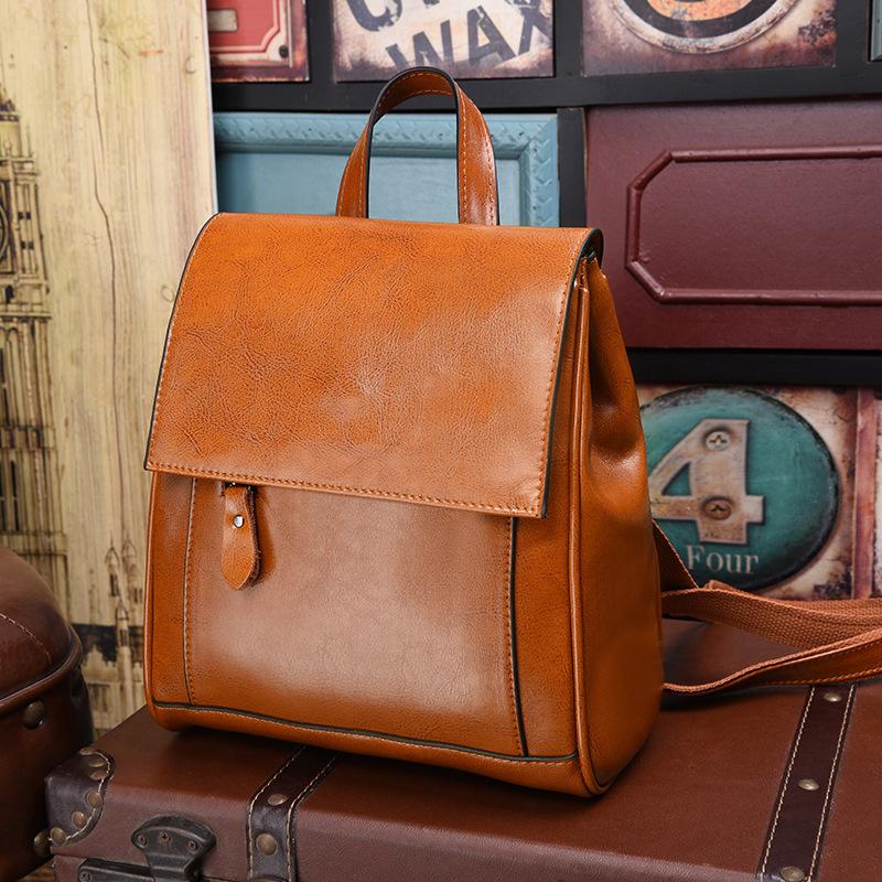 Genuine Leather Women's Backpack Fashion Large Capacity Travel Backpack Women's Leather Bag
